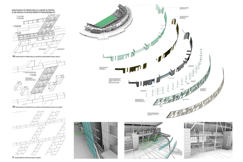 Facade design engineering by SCE Project Stadio della Roma Dettagli